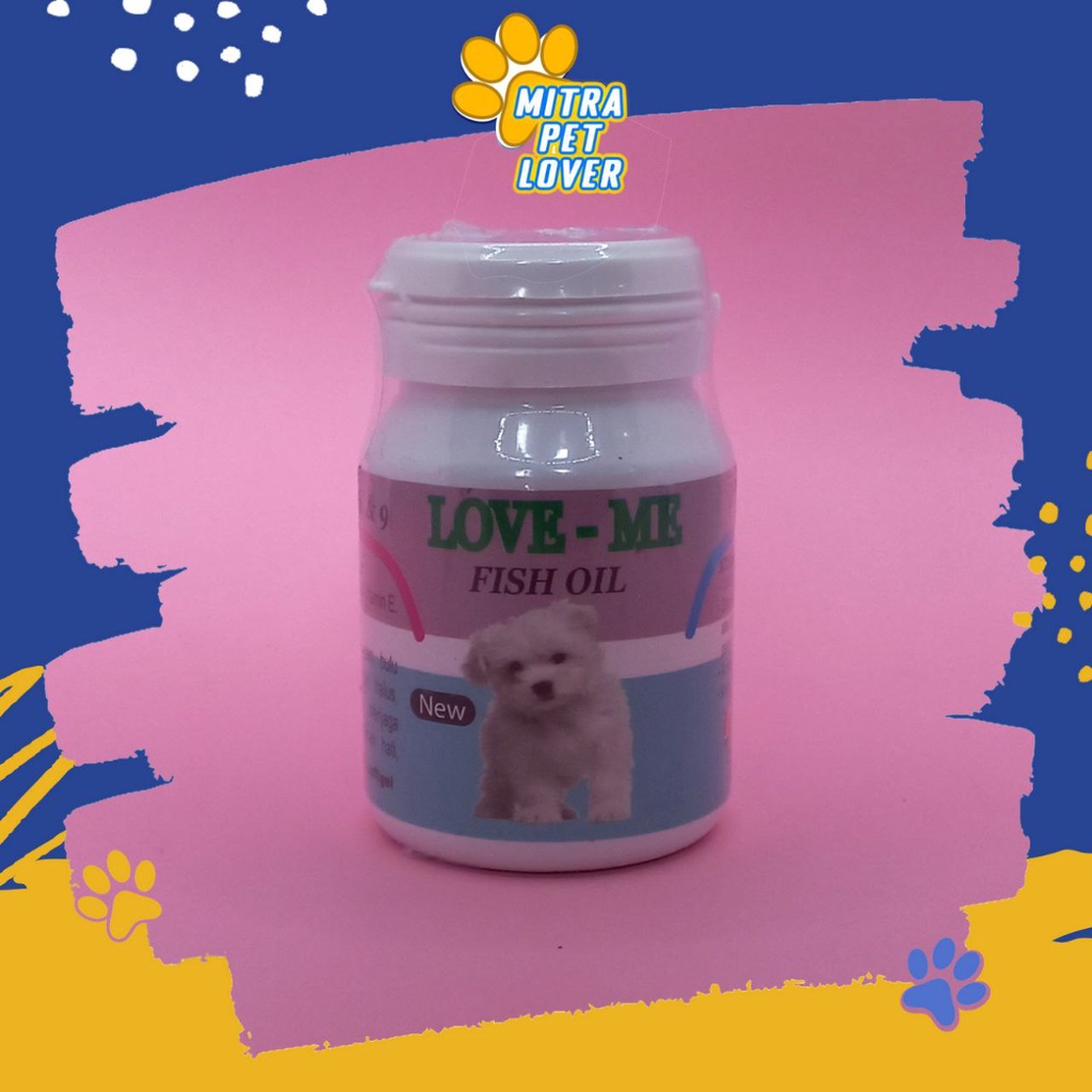 SUPLEMEN PENGGEMUK ANJING - LOVE ME DOG FISH OIL 60 SOFT GEL ORIGINAL -  VITAMIN MINYAK IKAN OMEGA DHA PENGGEMUK ANJING GEMUK SEHAT PET ANIMAL HEALTHCARE AND VETERINARY TAMASINDO OBAT KESEHATAN DAN VITAMIN TERNAK HEWAN BINATANG PELIHARAAN MITRAPETLOVER