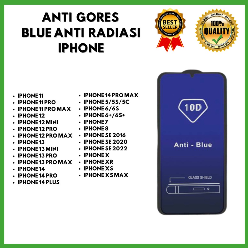 < TEMPERED GLASS ANTI BLUE - ANTI RADIASI > IPH 11-11 PRO-11 PRO MAX-IPH 12-12 MINI-12 PRO-12 PRO MAX- IPH 13-13 MINI-13 PRO-13 PRO MAX-IPH 14- 14 PRO-14 PLUS-14 PRO MAX-5-5S-5C-6-6S-6+/6S+/7-8-SE 2016-SE 2020-SE 2022-X-XR-XS-XS MAX  (HOKKY ACC)