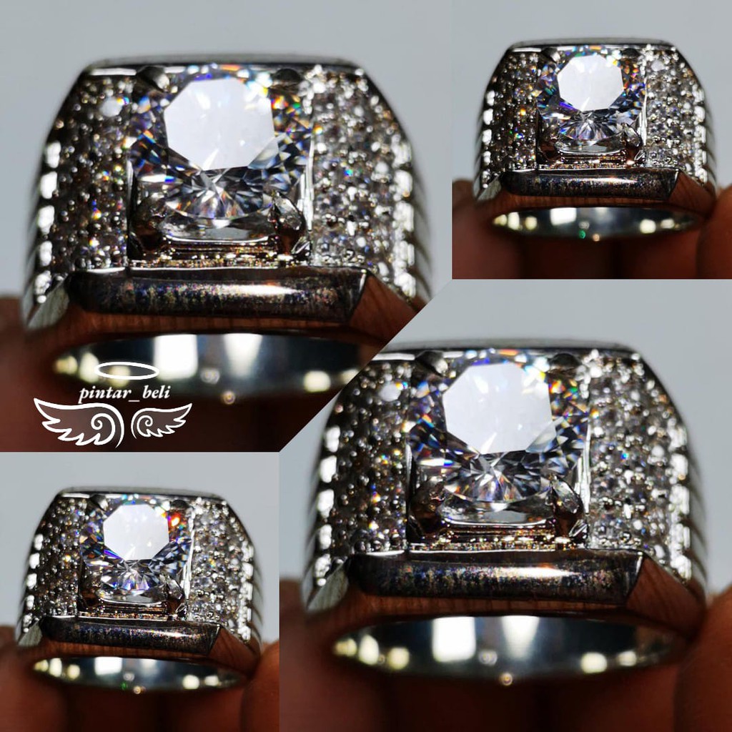 Batu Cincin Permata White Diamond Moissanite