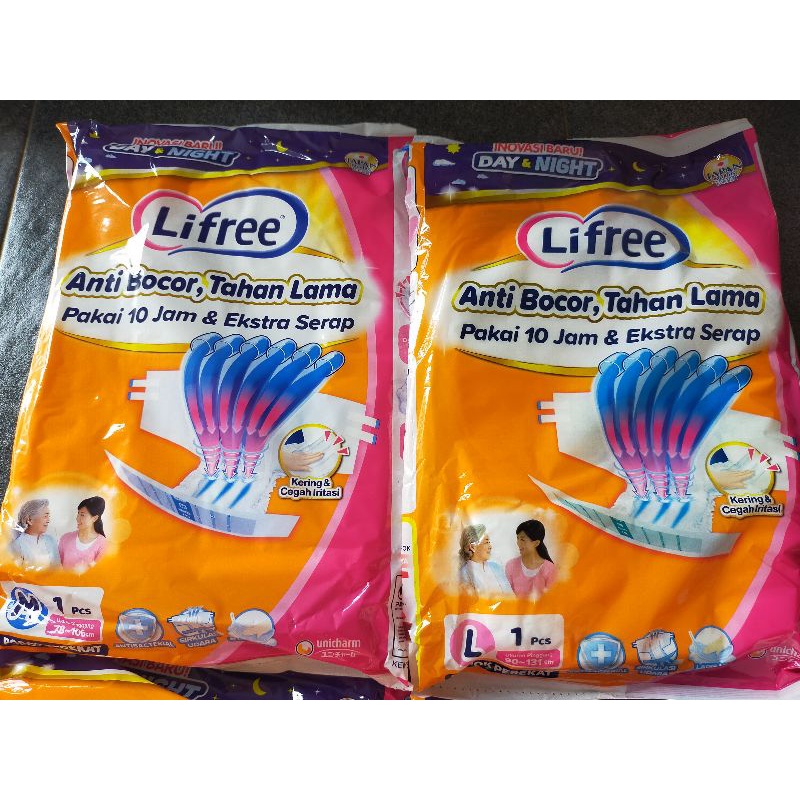 lifree popok dewasa tipe perekat ukuran M/L renteng isi 4pcs