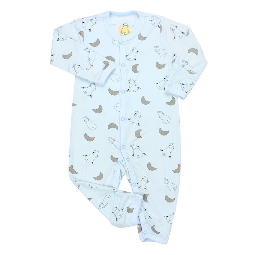 BaabaaSheeps Romper Blue Small Moon &amp; Sheeps Romper Baju Bayi