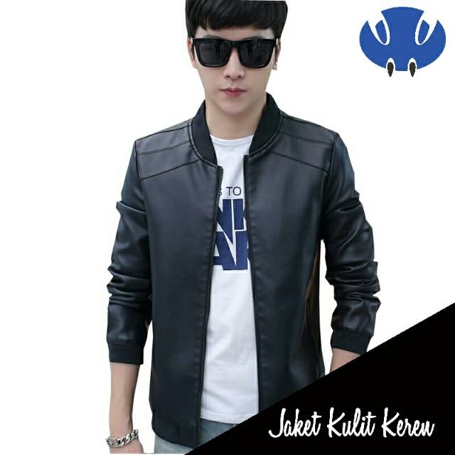 Jaket Kulit Pria Korea / Jaket Casual Keren Jaket Rib Pria