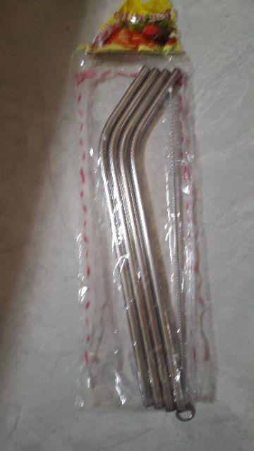 Sedotan Stainless 4pcs Travel/sedotan Minuman Bahan Stainles