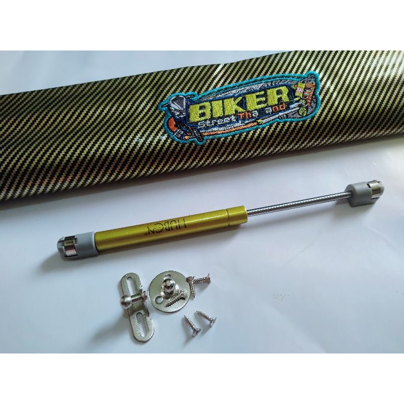 PAKET VARIASI KUNING-EMAS -Hidrolik jok motor variasi Dan sarung jok motor beat fi beat karbu Mio Sc