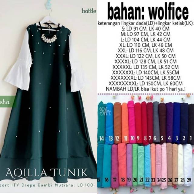 Aqilla tunik wanita mutiara jumbo Bigsize ld 150