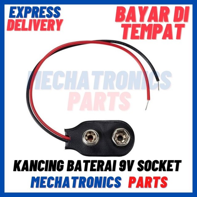 2PCS [CON-9019] KANCING BATERAI 9V SOCKET KOTAK KONEKTOR TUTUP TERMINAL SOKET BATTERY