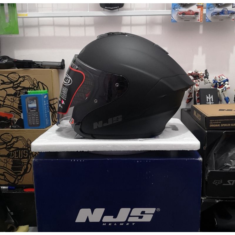 Njs Kairoz helm half face original-Hitam doff