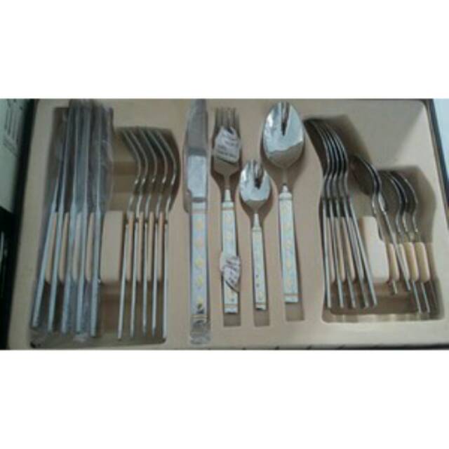 obral murah sendok garpu Cutlery set STAINLESS ISI 24 Pcs merk HOFFMAN MILLER asli.
