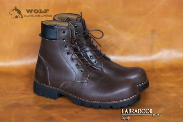 SEPATU OUTDOOR SAFETYBOOT KULIT ASLI WOLF LABRADOOR ORIGINAL