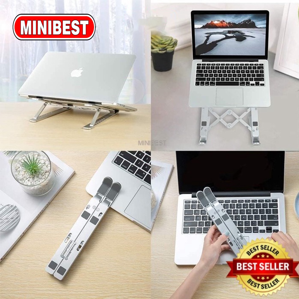 Laptop Notebook Macbook Tablet Stand Aluminium Adjustable Duduk Portable Notebook Holder LS-01