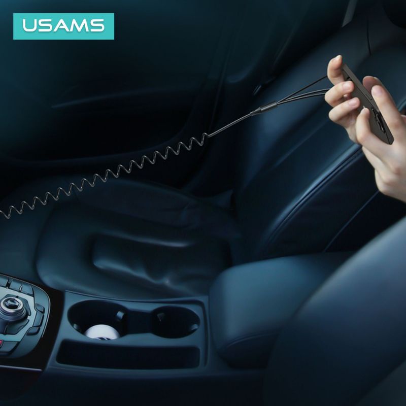 USAMS C22 Car Charger 3.4A Dual USB with 3IN1 Spring Cable