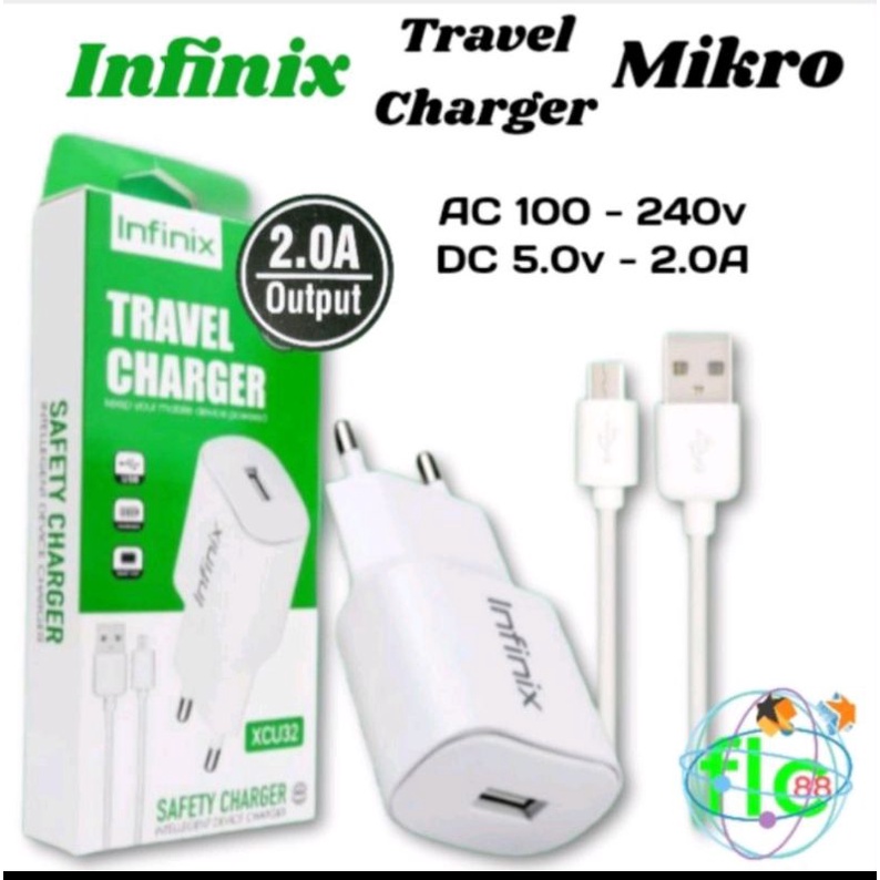 Charger Casan Infinix Hot 7 / Hot 9 / Hot 10 / Hot 10s / Hot 3x / Hot S3 / Smart 3 4 5 6 Micro Usb 2.A ( Garansi Uang Kembali )