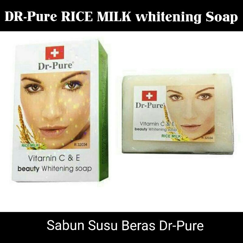 SABUN DR PURE RICE MILK WHITENING SOAP ORIGINAL 100% - SABUN SUSU BERAS DR-PURE DR PURE