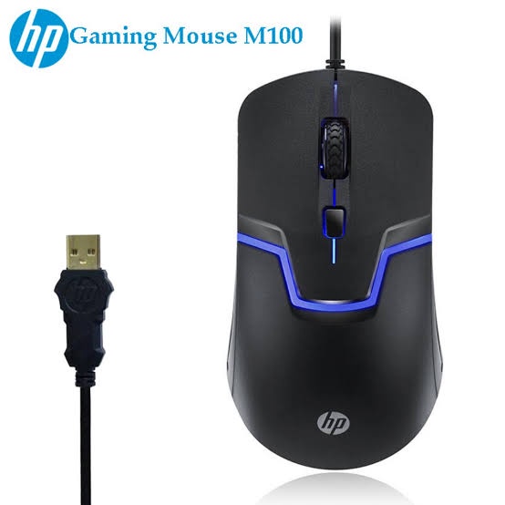 Mouse HP M100 Mouse Kabel LED 1600 DPI Di Laptop PC Komputer