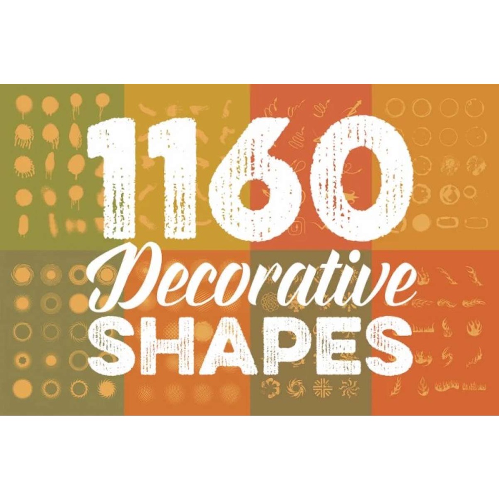 Mega Bundle 1160 Decorative Shapes - Vector Designs - Business Branding