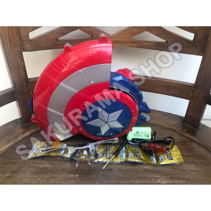Captain America Automatic Water Gel Gun Shield Blaster Mainan Anak