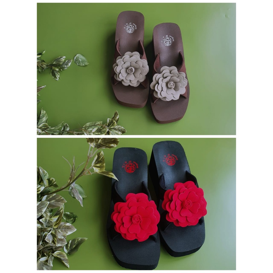 Sandal Megumi Wanita Wedges Sunflower Sandal Megumi Surabaya