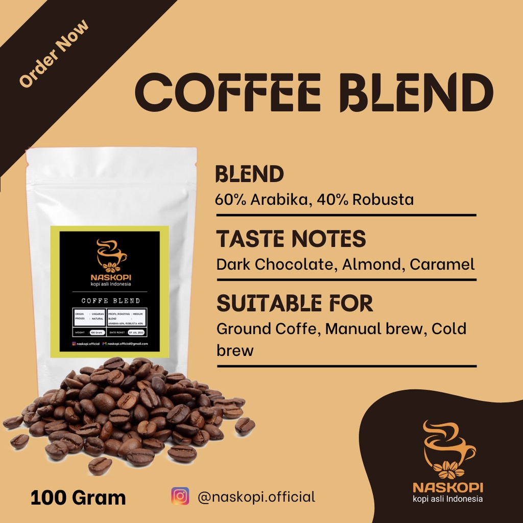 

Naskopi Kopi Blend Arabica 60% robusta 40% kemasan 100 gram