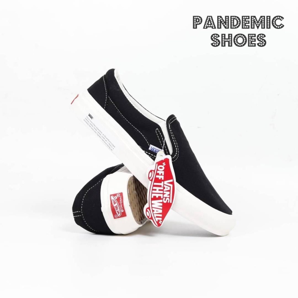 Jual Vans Slip On OG Ivory Black White | Shopee Indonesia