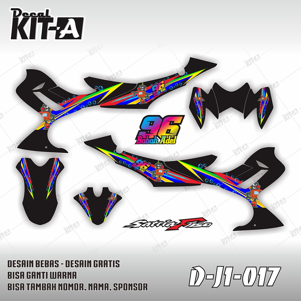 Decal Stiker Motor Satria Fu 2012 Hitam Racing Roadrace Sticker