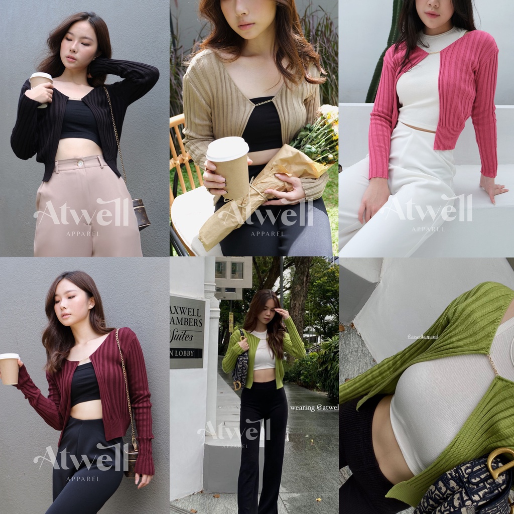 Eloise Ribbed Cardigan with Chain