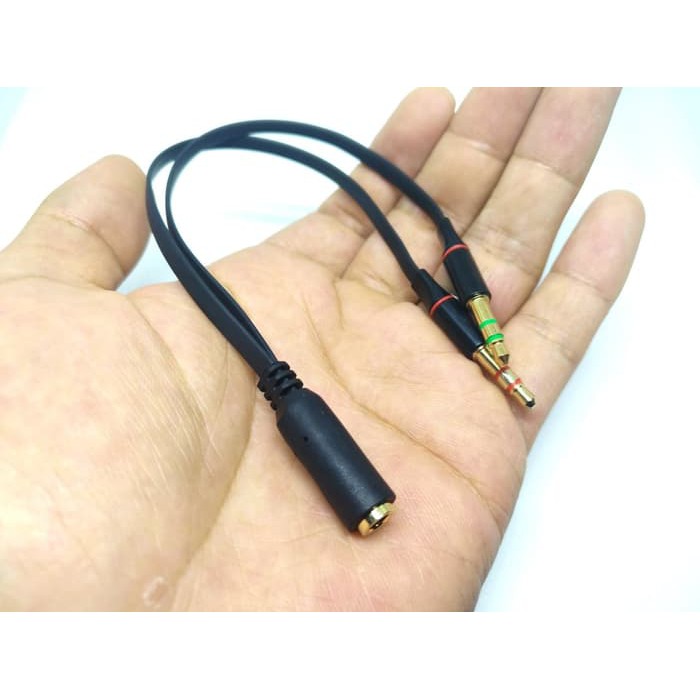 Y Splitter Cable 2 Male 1 Female Jack 3.5mm PC Audio Microphone