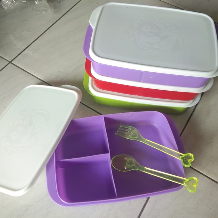 Kotak Makan Sekat 3 Plastik Lunch Box Rantang Bekal Kotak Makan Sekat 3 Plastik Lunch Box Rantang Bekal
