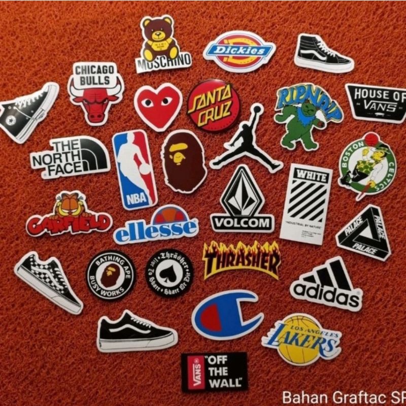 {Harga Satuan] STIKER GRAFTAC BERVARIAN GAMBAR BRAND ORIGINAL DISTRO