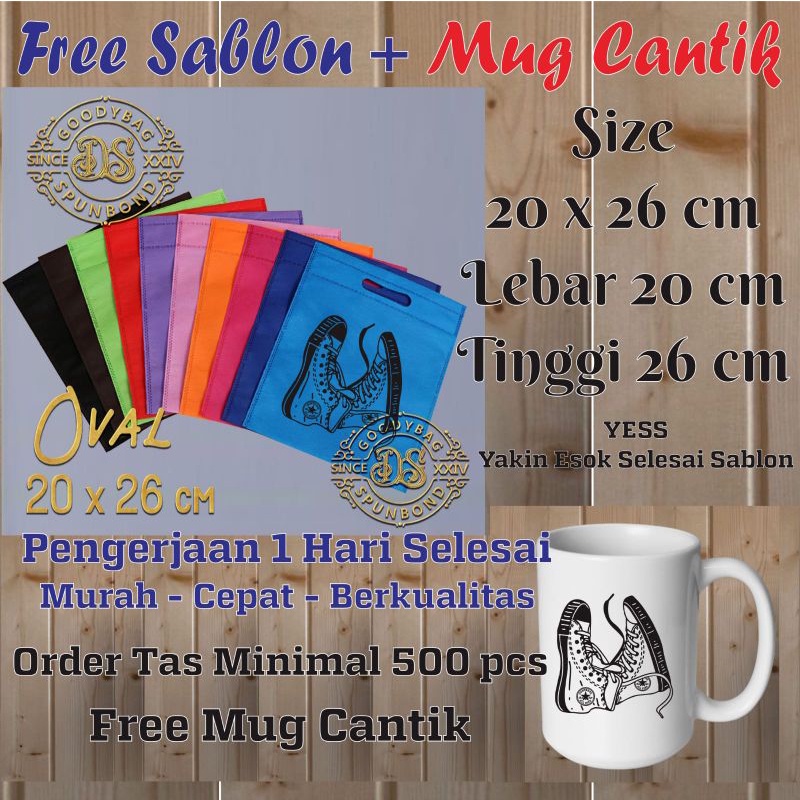 tas sablon 20x26 spunbond goodiebag tas skincare tas souvenir event tas sablon tas prusahaan