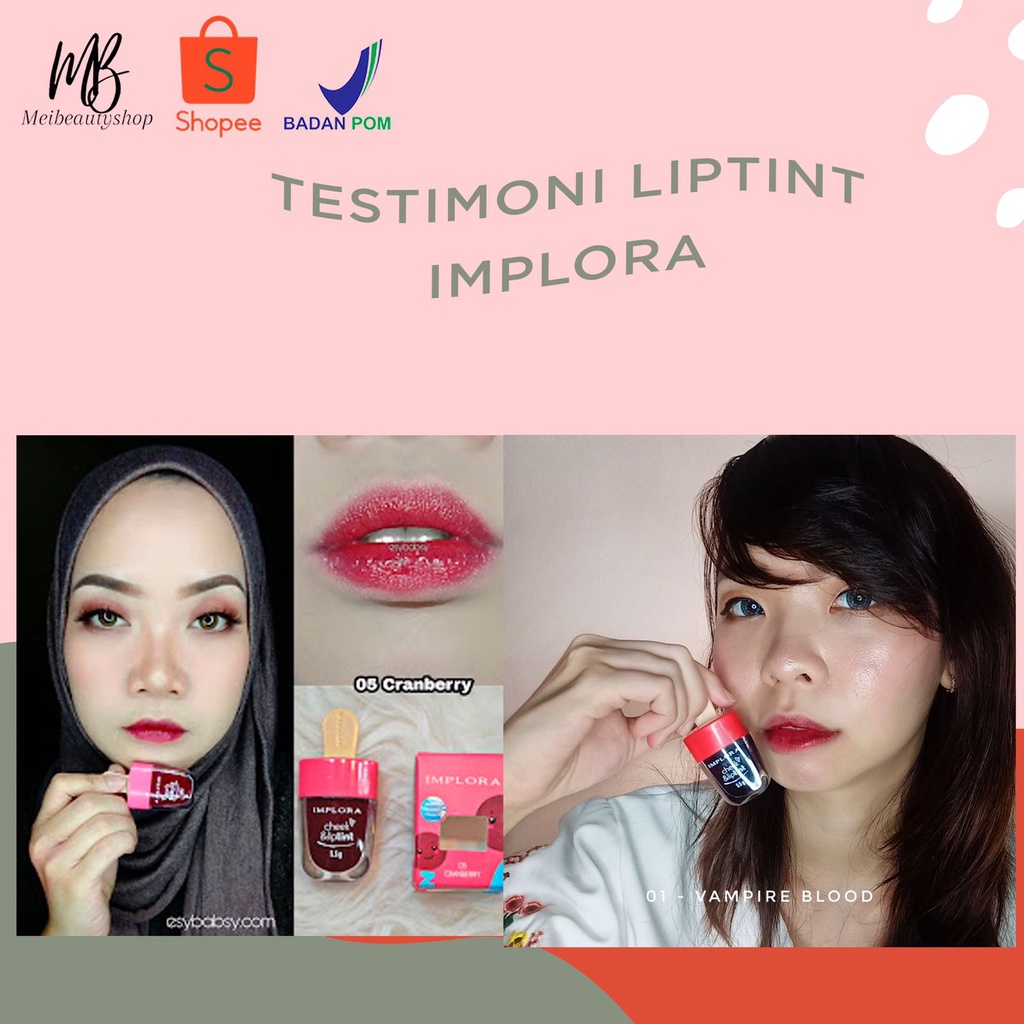 Implora Cheek &amp; Lip Tint Es Krim Bibir Liptint | Jelly Tint Baru BPOM Ice Cream