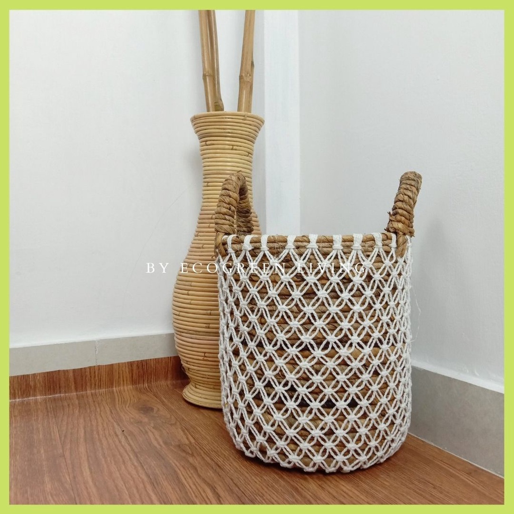 keranjang anyaman banana macrame BM001 cover pot / Keranjang Anyam / keranjang anyam pisang kawung