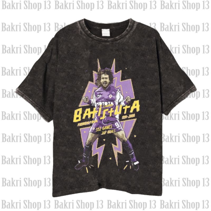 Argentina Legend Gabriel Omar Batistuta T-shirt/Kaos Bola BATISTUTA Striker Fiorentina/Roma Unisex