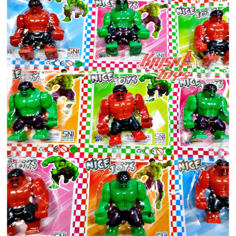 MAINAN BALOK SUSUN FIGURE HULK/BRICK SUPERHERO isi 12pcs/Lembar