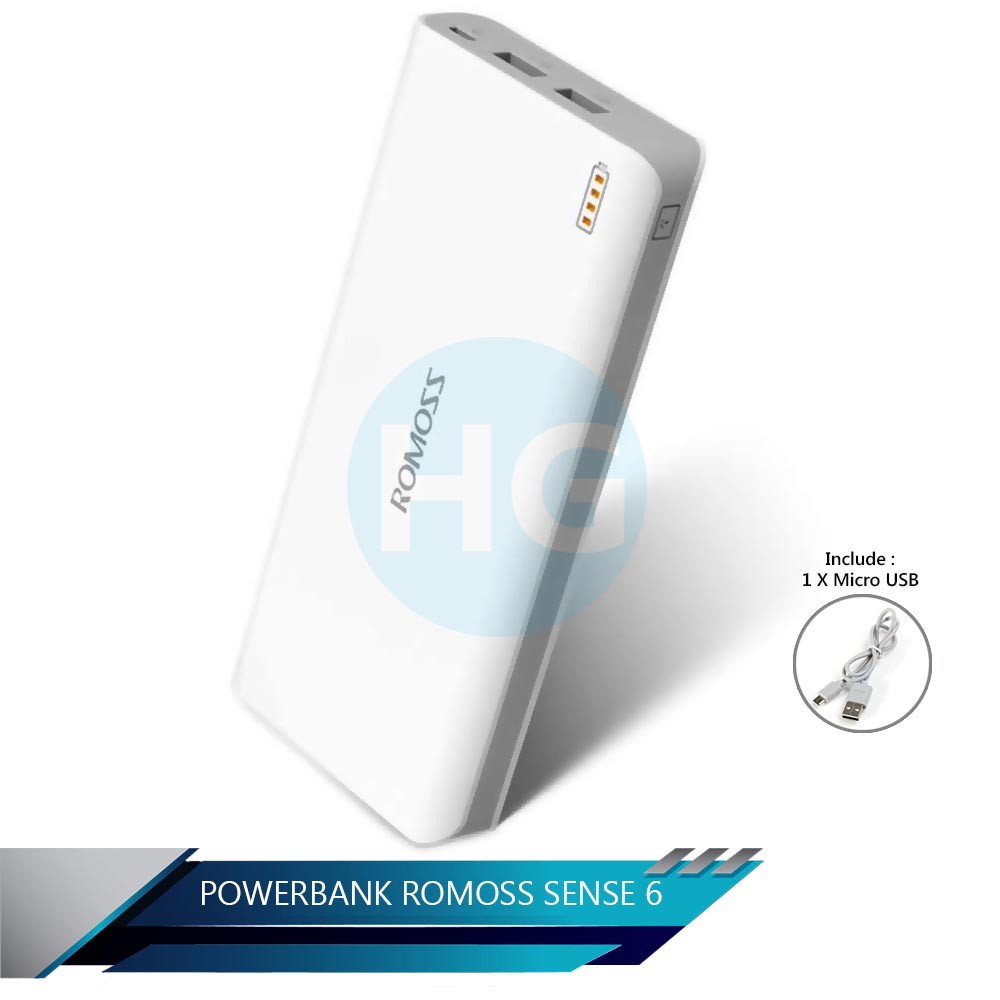 Romoss Pwerbank High Speed Charging  20000-MAH  Sense 6 - 2 out put
