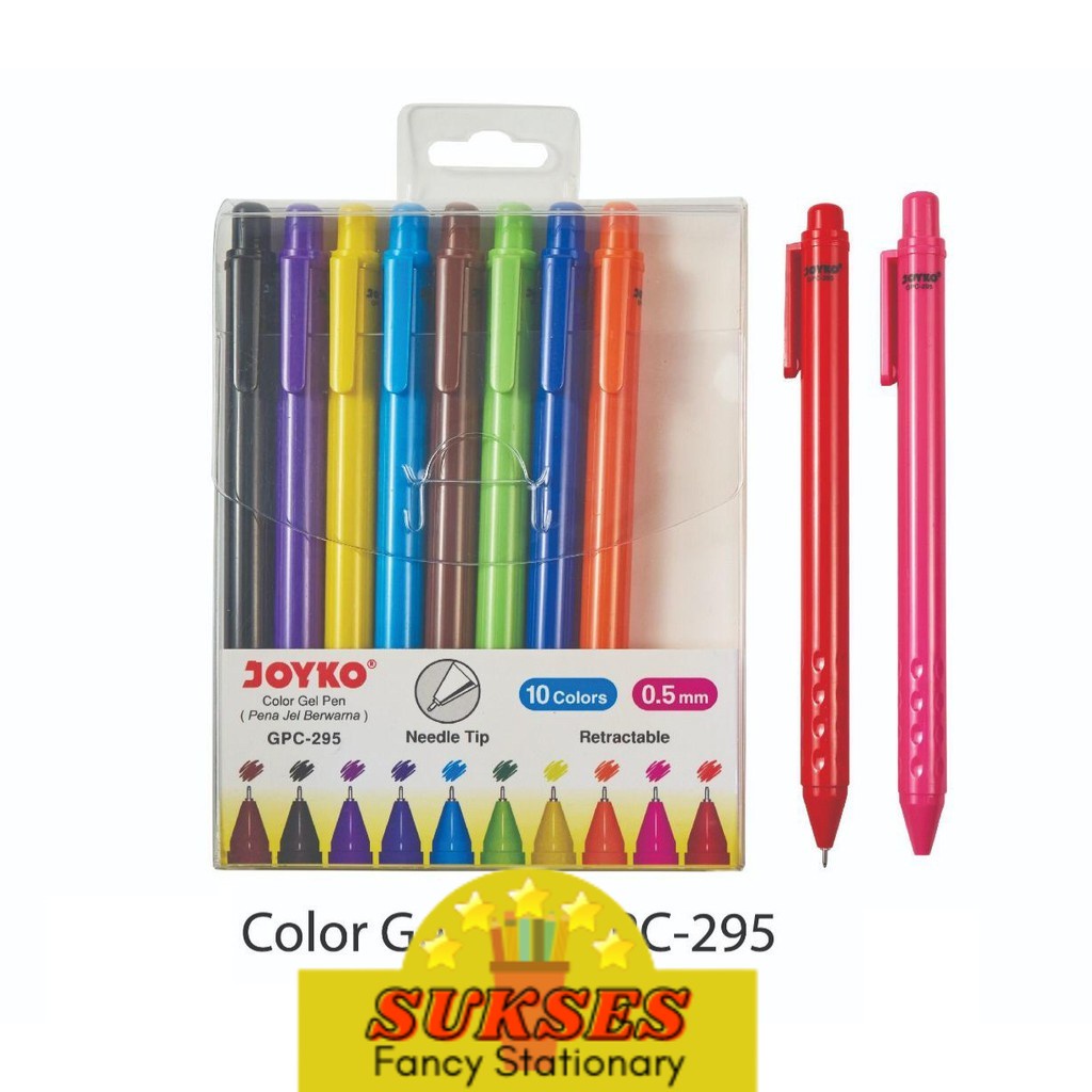 

Color Gel Pen Pena Jel Warna Joyko Gpc-295 10 Warna 0.5 Mm