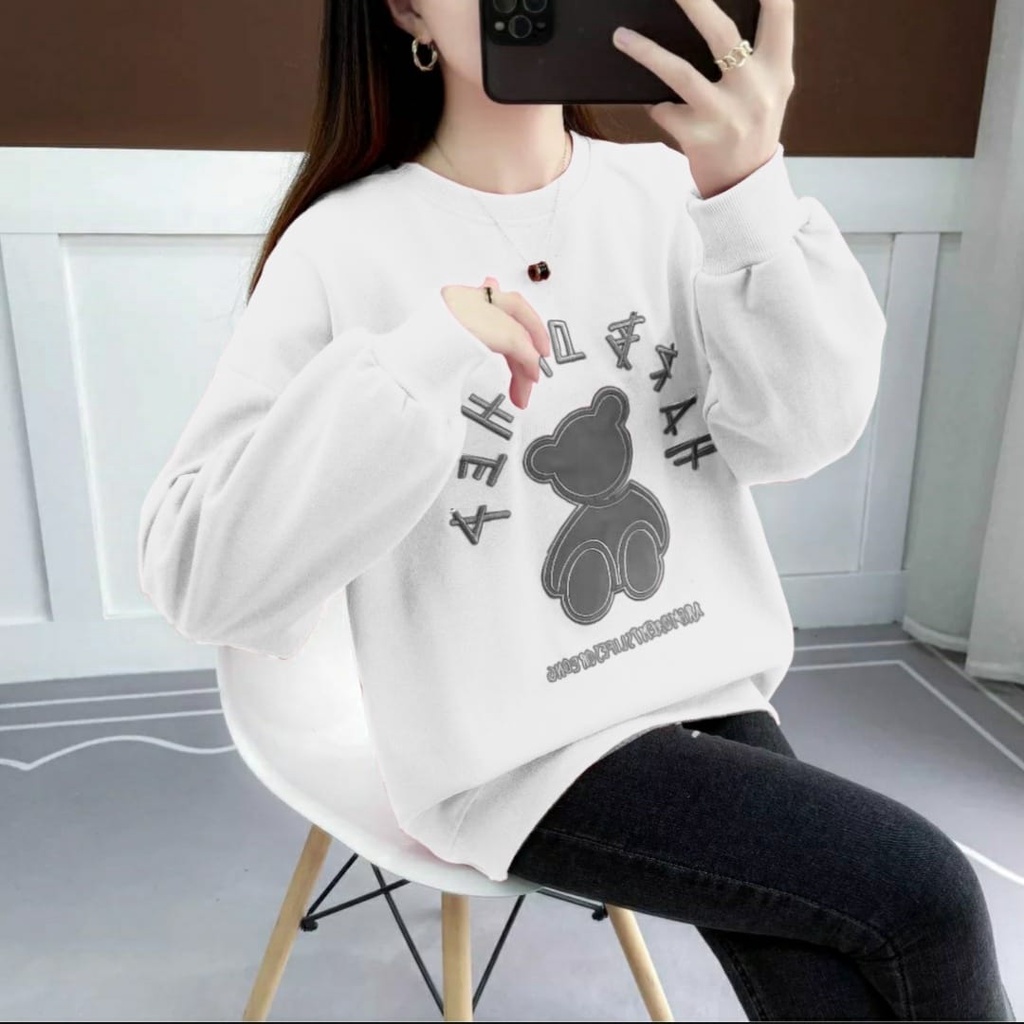 PCS SWEATER AURORA 3 UKURAN L XL XXL FASHION PAKAIAN WANITA ATASAN BAHAN BABYTERRY FE