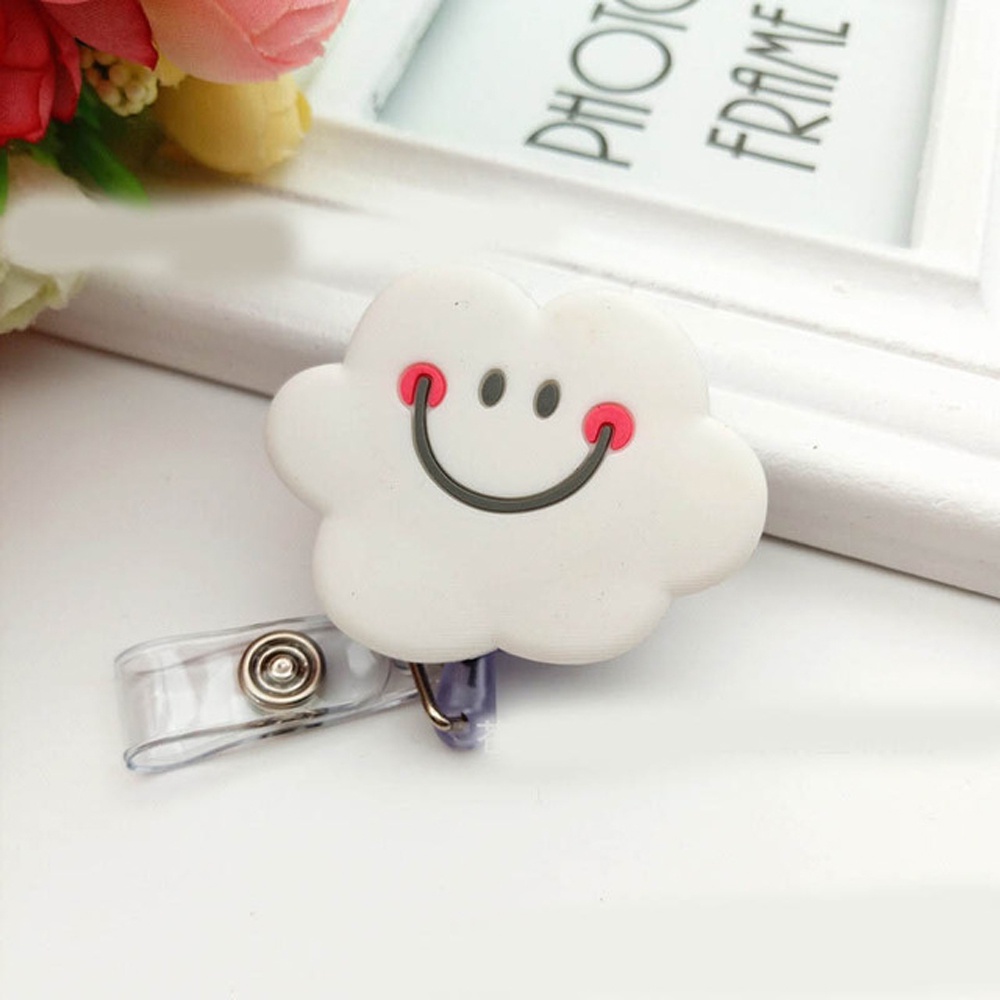 QUINTON Creative Retractable Badge Reel Cartoon Name Card Holder ID Card Holder Enfermera Office Supplies Silicone Beautiful Flower Doctor Nurse Badge Holder