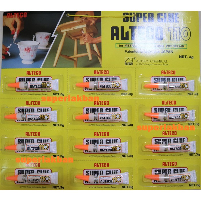 Lem Super Glue Alteco Instant Cyanoacrylate Adhesive Japanese Technology Patent Super Strong