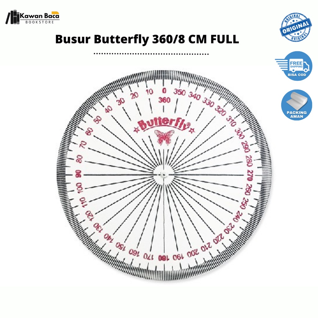 

360/8 CM FULL Busur Derajat / Busur Butterfly / Penggaris Busur