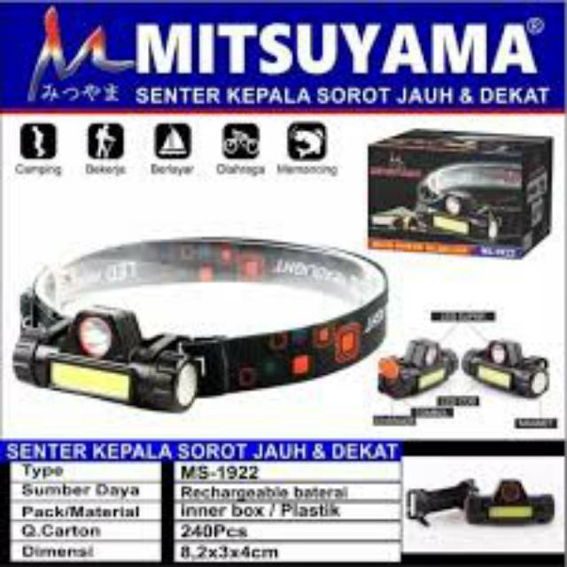 Senter Kepala Headlamp Cas MS-1922