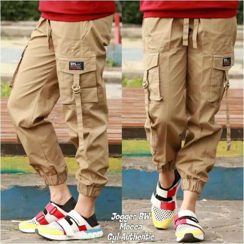 Celana wanita cargo Murah / Bawahan Stylish Jogger Cewek Modis Kekinian BISA BAYAR DITEMPAT(COD)-mocca