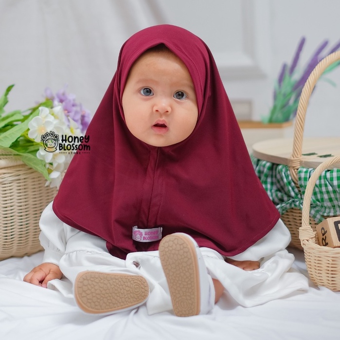 HoneyBlossom - Jilbab Bayi 1 tahun Zara Series / Jilbab Bayi 6 12 Bulan Perempuan