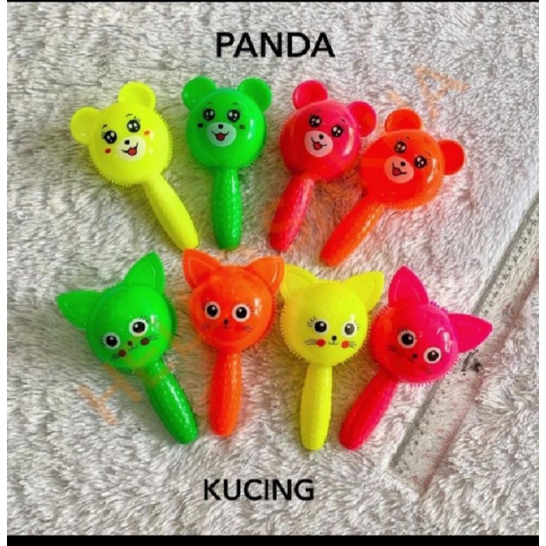 mainan ubur gagang lampu nyala bunyi cit. ubur gagang panda. ubur gagang kucing lampu bunyi cit.