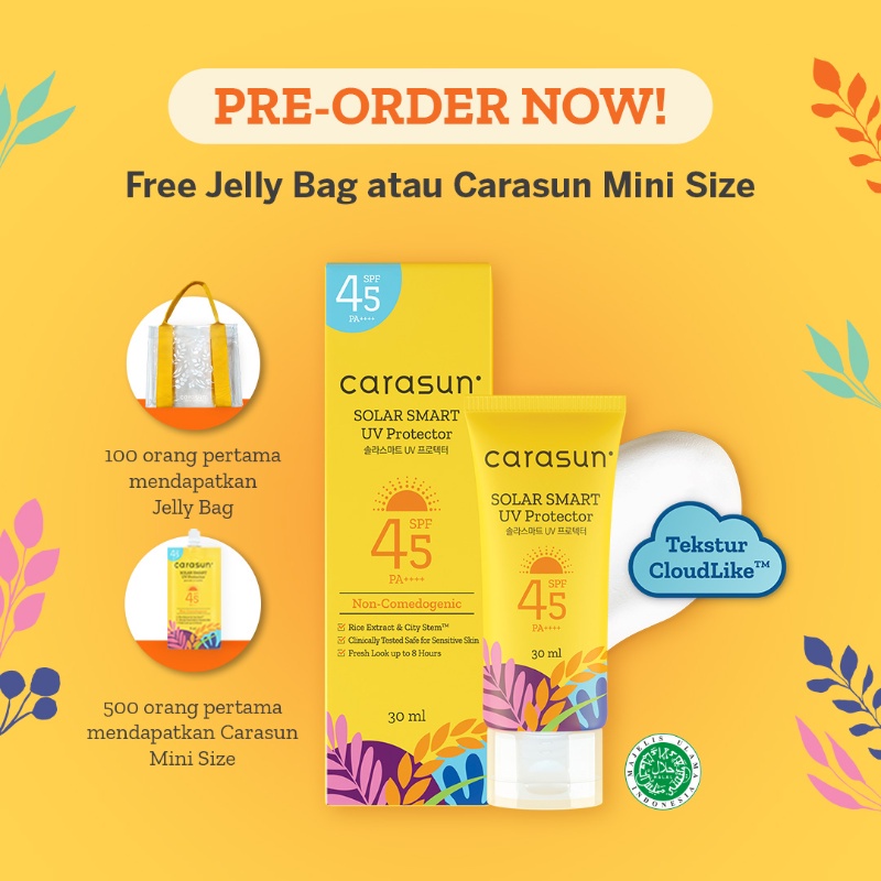 CARASUN Solar Smart UV Protector Sunscreen SPF 45 PA++ (BPOM) 8ml 30ml 70ml (VH)