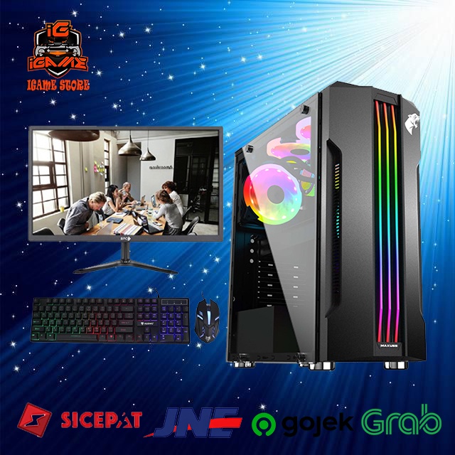 FULL SET LENGKAP Monitor PC Gaming Intel Core i7 - Monitor 24&quot; SIAP GAMING MANTULLLL GAN