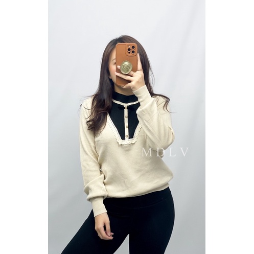 MDLV ~ 1047# Martha Knitted Top Atasan Blouse Rajut Fashion Import