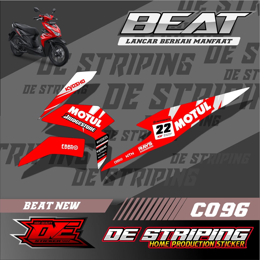 MOTUL STRIPING VARIASI STIKER BEAT NEW 2020 (C096) STICKER MOTOR RACING SEMI FULL VARIASI STIKER KER