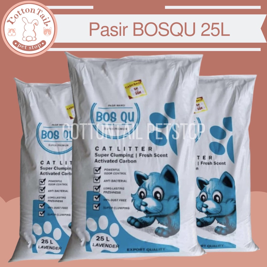 PASIR KUCING WANGI GUMPAL BOSQU 25L / PASIR KUCING BOSQU 25L (OJOL)