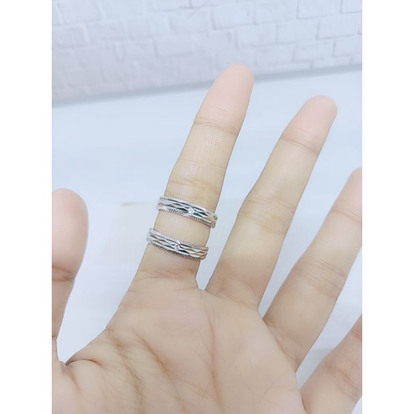 Cincin ring couple silver 925 import / perhiasan perak 925 berlapis emas