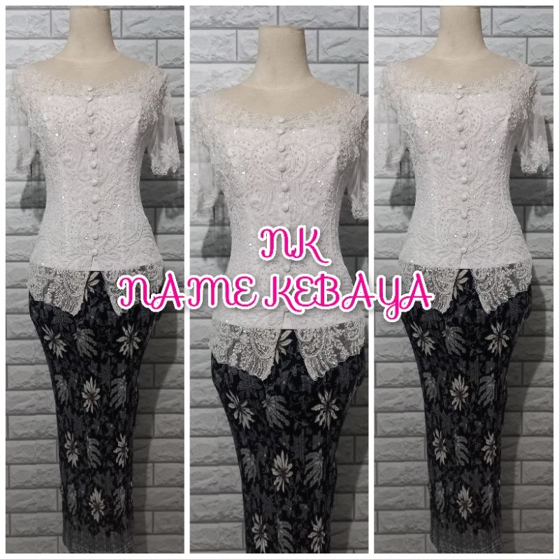 set kebaya pesta kebaya putih ABG kebaya modern